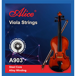 A908 Viola String Set, Steel and Nylon Core, Cupronickel and Silver Winding