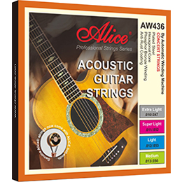 AW436 Acoustic Guitar String Set, Plated Steel Plain string, Phosphor Bronze Winding, Anti-Rust Coating
