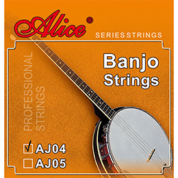 AJ04 4-String Banjo Sting Set, Plated Steel Plain String, Copper Alloy Winding, (85/15 Bronze Color) Anti-Rust Coating