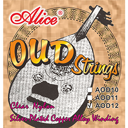 AOD101 10-String Oud String Set, Clear Nylon Plain String, Silver Plated Copper Winding, Anti-Rust Coating