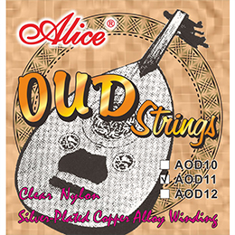 AOD121 12-String Oud String Set, Clear Nylon Plain String, Silver Plated Copper Winding, Anti-Rust Coating