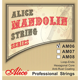 AM07 Mandolin String Set, Plated Steel Plain String, Phosphor Bronze Winding, Anti-Rust Coating
