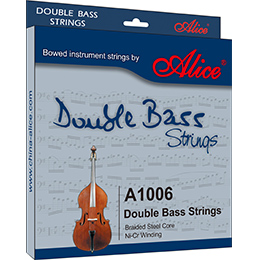 A1006 Double Bass String Set, Braided Steel Core, Ni-Cr Winding