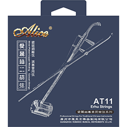 AT12 Erhu String Set, Plated Steel Plain String, High-Carbon Steel Core, Silver Winding