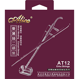 AT12 Erhu String Set, Plated Steel Plain String, High-Carbon Steel Core, Silver Winding