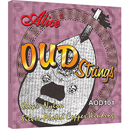 AOD11 11-String Oud String Set, Clear Nylon Plain String, Silver-Plated Copper Alloy Winding