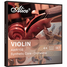 AWR10E Violin Sting Set, Plated Steel Plain String, Nylon Core, Al-Mg and Silver Winding (Orchestra)