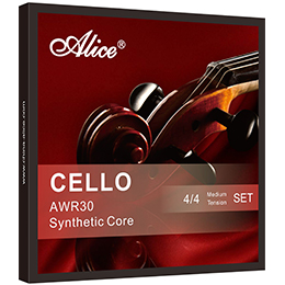 AWR313 Cello String Set, High-Carbon Steel Core and Steel Rope Core, Ni-Cr Winding