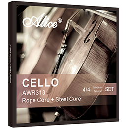 AWR33 Cello String Set, High-Carbon Steel Core, Ni-Cr Winding