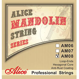 AM06 Mandolin String Set, Plated Steel Plain String, 85/15 Bronze Winding, Anti-Rust Coating
