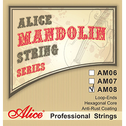 AM05 Mandolin String Set, Plated Steel Plain String, Silver-Plated Copper Alloy Winding, (85/15 Bronze Color) Anti-Rust Coating