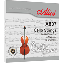 A807 Cello String Set, Braided Steel Core, Ni-Cr Winding