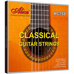 AWR18 Classical Guitar String Set, Crystal Nylon Plain String, Silver Plated Copper Winding, Anti-Rust Coating