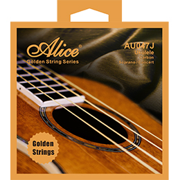 AU047J Ukulele String Set, Golden Carbon