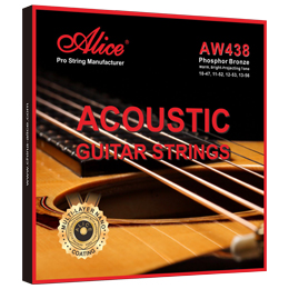 A408 Acoustic Guitar String Set, Stainless Steel Plain String, Copper Alloy Winding, (80/20 Bronze Color) Anti-Rust Coating