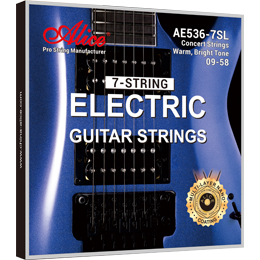 AE536-7SL Seven-String Electric Guitar String Set, Plated High-Carbon Steel Plain String, Alloy Winding,Multi-layer Nano Coationg