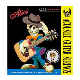 A206 Acoustic Guitar String Set, Staninless Steel Plain String, Copper Alloy Winding, (Phosphor Bronze Color) Anti-Rust Coating