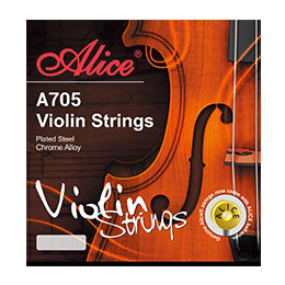 A705 Violin String Set, Plated Steel Plain String, Steel Core, Ni-Fe Winding