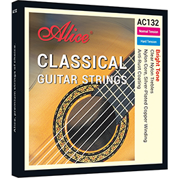 AC107 Classical Guitar String Set, Clear Nylon Plain String, Silver-Plated Copper Alloy Winding, Anti-Rust Coating 