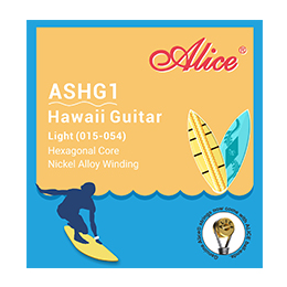 ASHG1 Hawaii Guitar String Set (Light), Stainless Steel Plain String, Nickel Alloy Winding