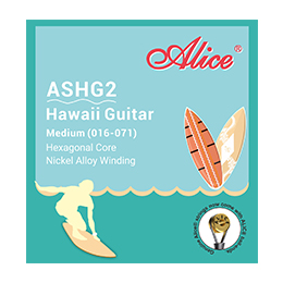 ASHG1 Hawaii Guitar String Set (Light), Stainless Steel Plain String, Nickel Alloy Winding