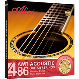 AWR486 Acoustic Guitar String Set, Plated High-Carbon Steel Plain string, Phosphor Bronze Winding,  Nano Polished Coating