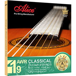AWR19 Classical Guitar String Set，Ti-Gold Color Crystal Nylon String，Silver Plated Copper Winding，Nano polished coating