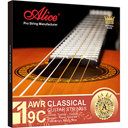 AWR19C Classical Guitar String Set，Ti-Gold Color Carbon, Silver Plated Copper Winding,Nano polished coating