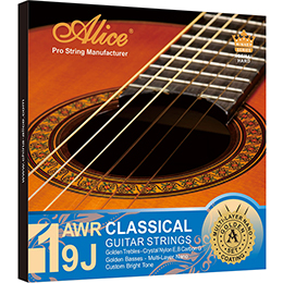 AWR19J Classical Guitar String Set，Golden Crystal Nylon & Carbon, Silver Plated Copper Winding,Multi-layer Nano Coationg